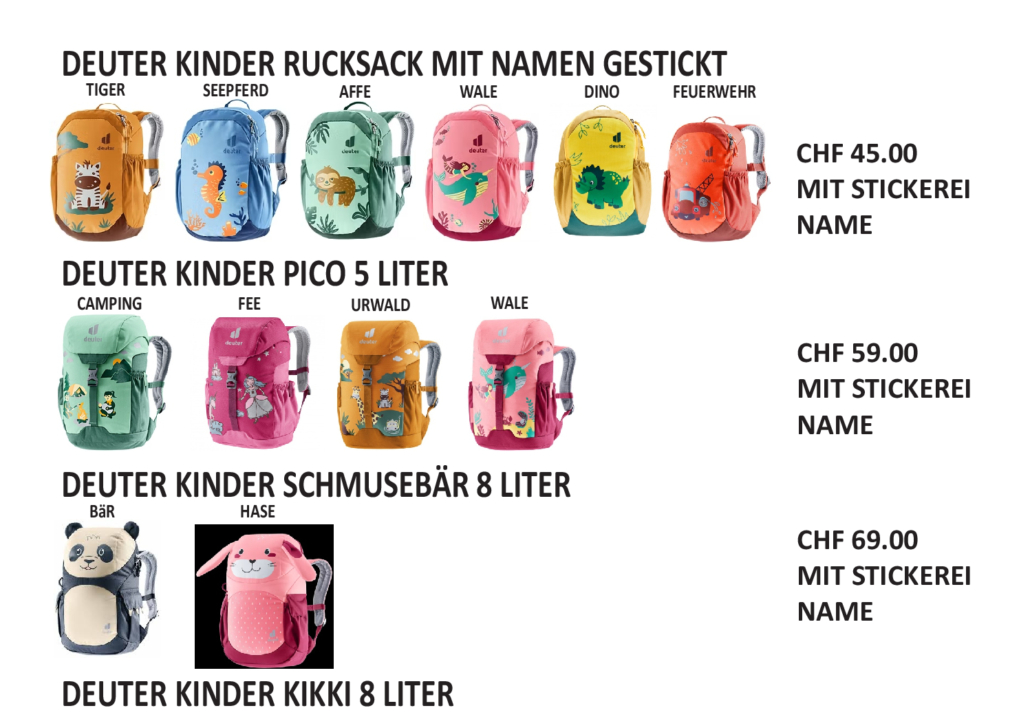 Deuter Rucksäcke Stickerei 2025 pdf